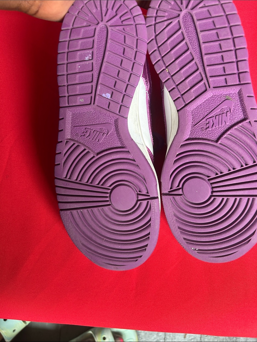 Nike Dunks Purple and White Low-Top Sneakers - Picture 6 of 9